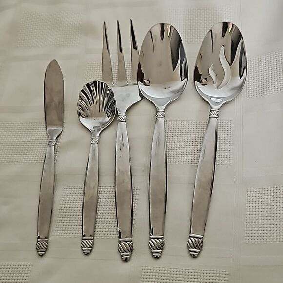 Onieda 5 Pieces Stainless Steel Serving Set 18/10 Silver - Picture 15 of 16
